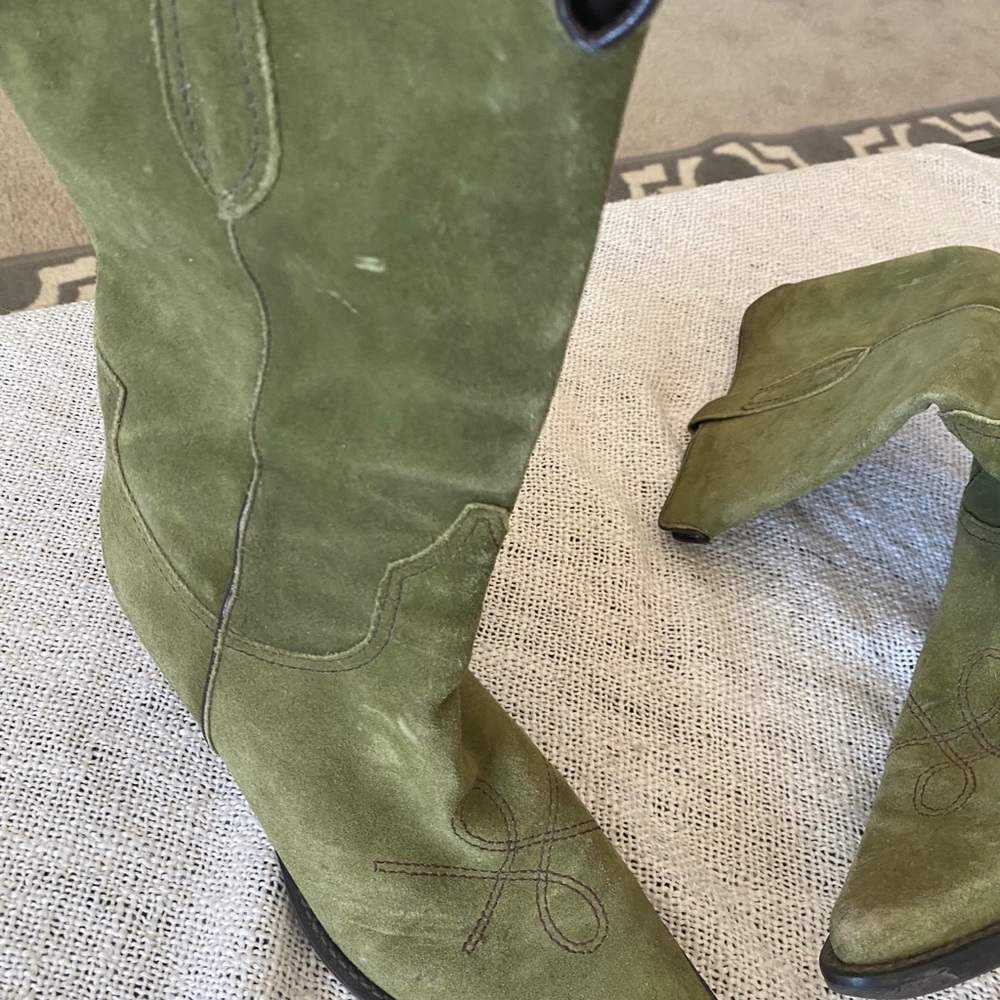 Leather Green Cow Boy Boots